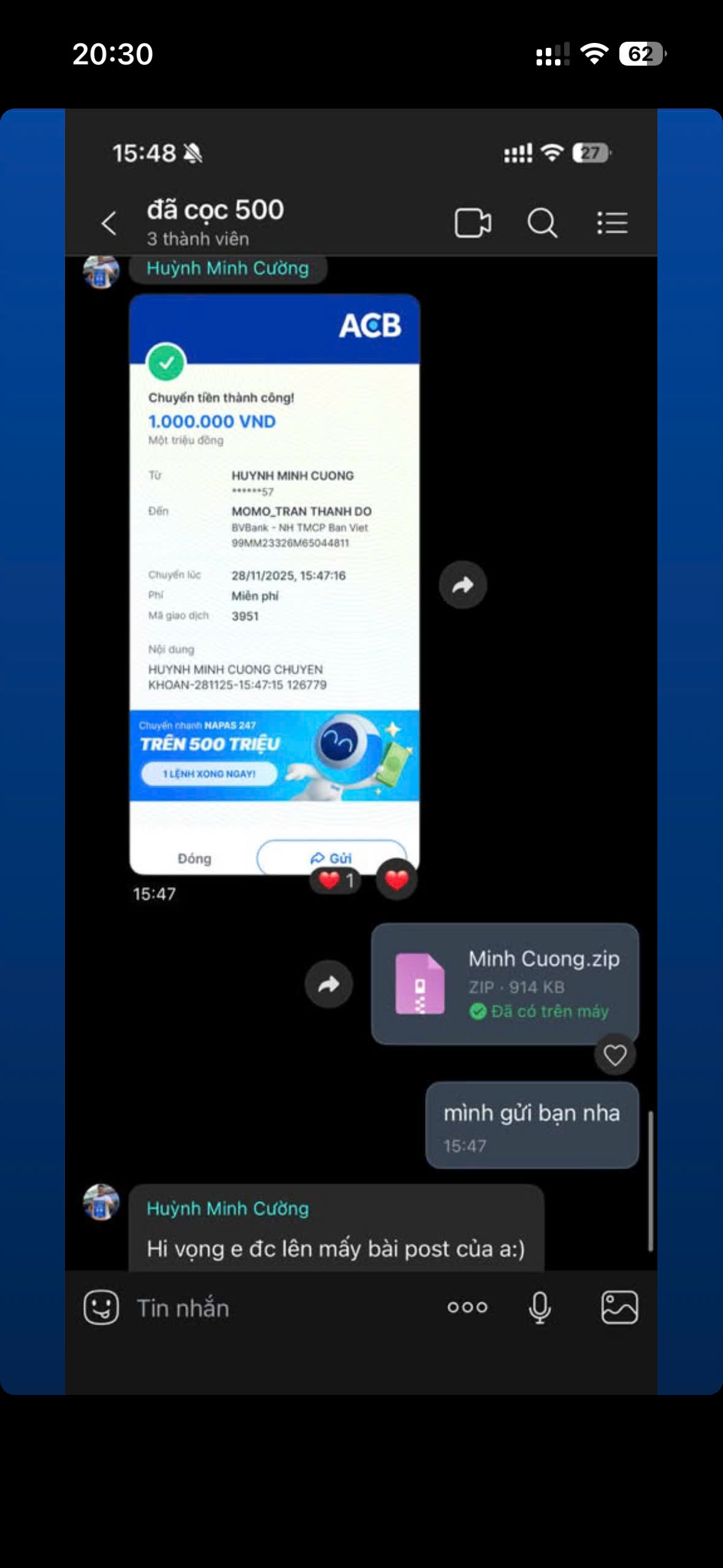 Client feedback proof