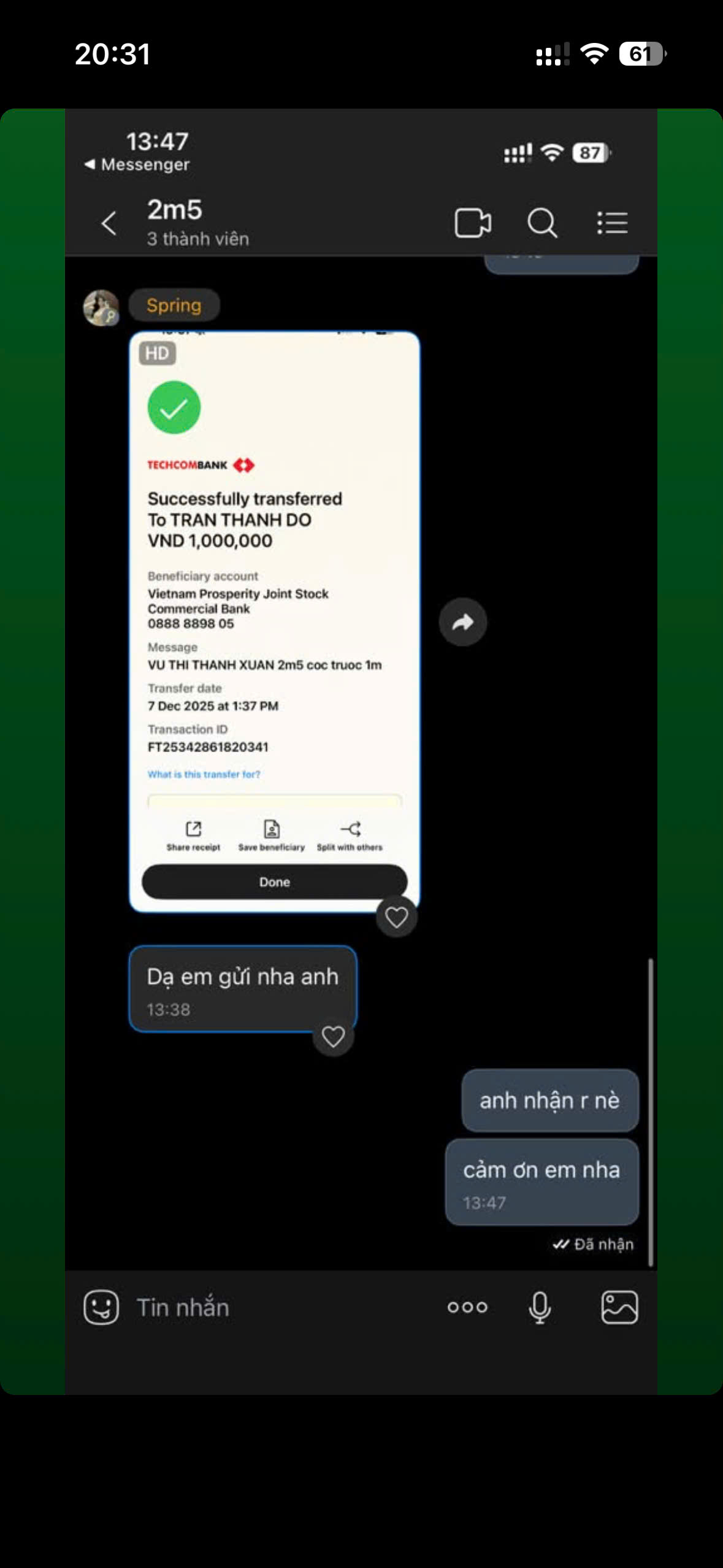 Client feedback proof