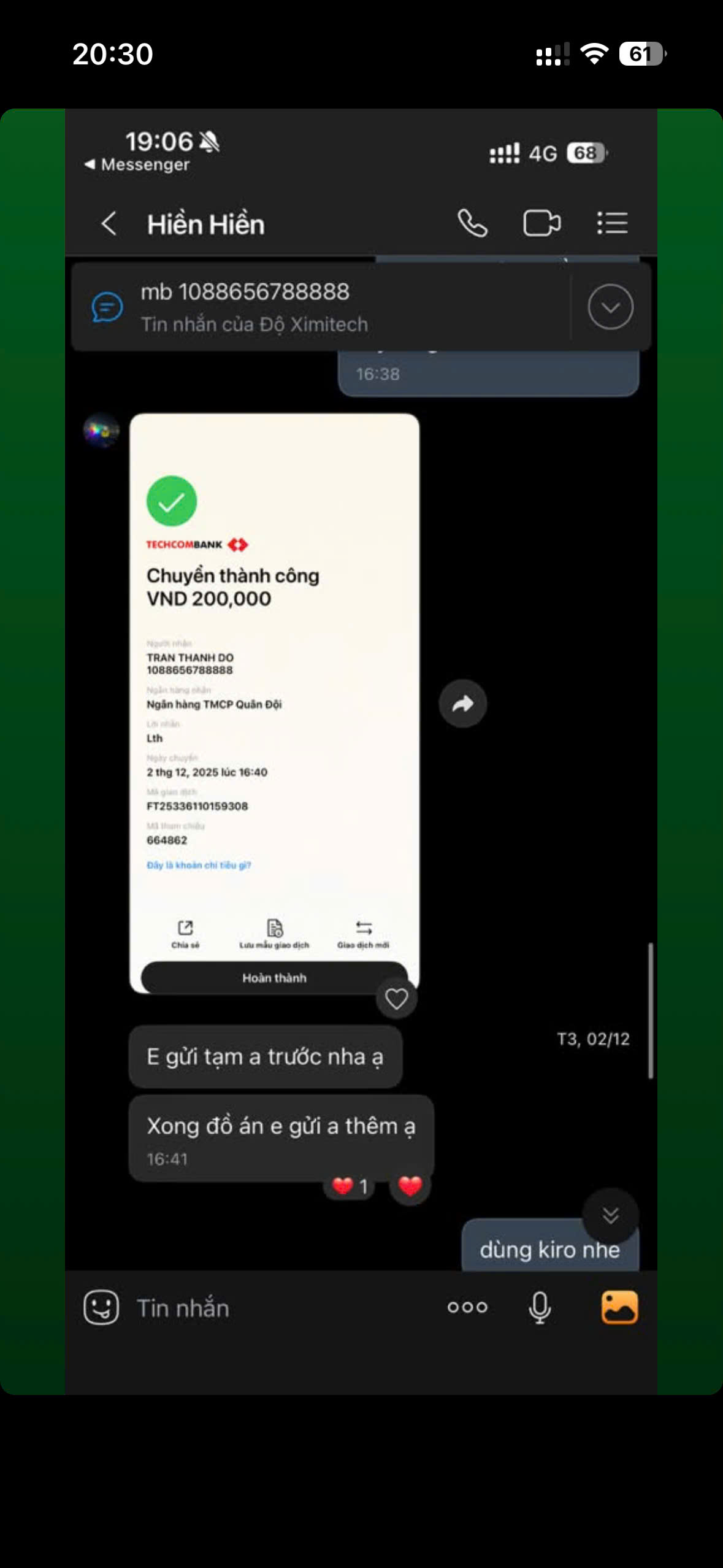 Client feedback proof